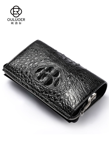 欧洛尔 Мужская вместительная и большая сумка с петлей на руку, длинный бумажник, маленькая сумка клатч, из натуральной кожи