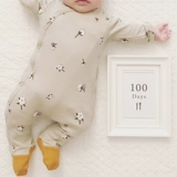 Брендовая детская хлопковая демисезонная пижама, лонгслив, детский комбинезон для новорожденных, увеличенная толщина, популярно в интернете