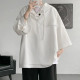 Спортивная летняя шелковая футболка с капюшоном для работы, США, осенняя, короткий рукав