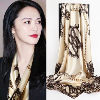 Новый весенне-осенний шелковый шарф для матери, Ханчжоу, шелк, специальная цена, 90 см, большой квадратный шелковый шарф, прямые продажи с фабрики, тонкий шелковый шарф с принтом