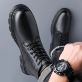 Martens, утепленные удерживающие тепло высокие туфли для кожаной обуви, сапоги, из натуральной кожи