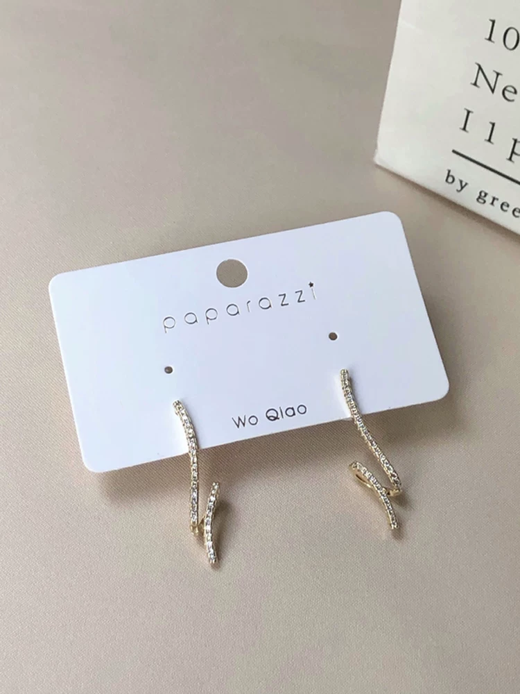 比兰迪 Sophisticated fashionable earrings with zircon, silver 925 sample, light luxury style