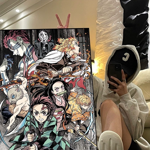 Алмазная картина 2025, новинка, убийца демонов, персонаж, украшение для спальни, гостиной, детская картина ручной работы в горошек, вышивка крестом