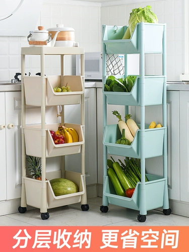 Кухонные полки положите овощи, голубые семя