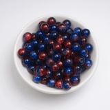 Бусы, браслет из бисера ручной работы, бусины, 50 шт, 8mm, цветочный принт, DIY