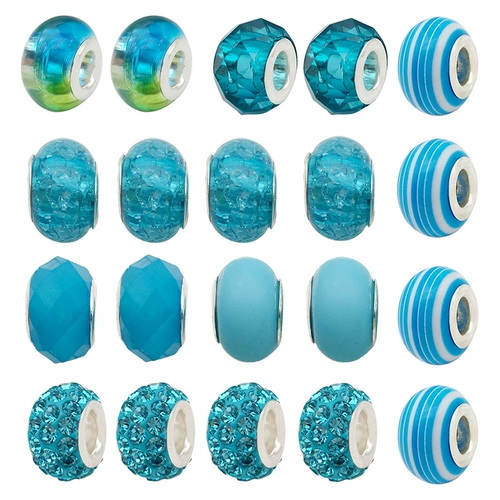 Синий комплект для влюбленных, креативный браслет из бисера, подарочная коробка, DIY, европейский стиль