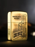 zippo Оригинальная зажигалка, пистолет, бронзовая ветрозащитная нашивка на керосине