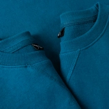 Сапфирово-синий, 340 г, тяжелая махровая толстовка из чистого хлопка с круглым вырезом, толстый осенне-зимний однотонный спортивный топ для мужчин и женщин