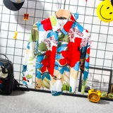 Осенняя трендовая рубашка для мальчиков, детский лонгслив, детская одежда, в корейском стиле, с рукавом