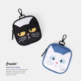 Бесплатный оригинальный держатель для карт с милым котом, сумка для монет, косметичка для наушников, студенческая сумка для ключей для девочек