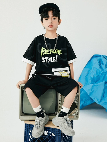 Летняя одежда, детский спортивный летний комплект для мальчиков, подходит для подростков, коллекция 2021, в западном стиле