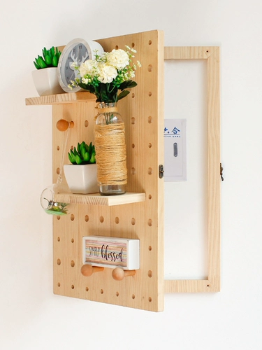 Сплошная деревянная пещера коробка коробка декоративная информация крюч