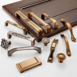 Новый китайский стиль, светлый, роскошный, желтый, бронзовый ящик, ручка для шкафа, дверная ручка шкафа, невидимая дверная ручка, современная простая маленькая одно отверстие