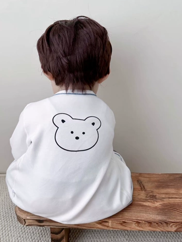 Осенний хлопковый мультяшный лонгслив подходит для мужчин и женщин, детский кардиган, куртка для отдыха, детская одежда