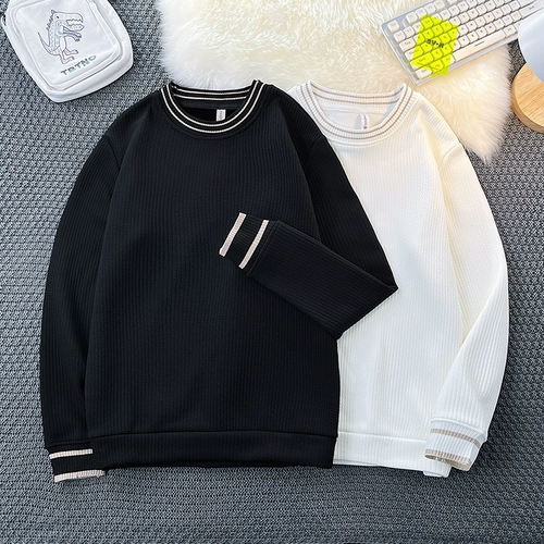 Весенний классический лонгслив для отдыха, бархатный лебедь, рубашка, круглый воротник