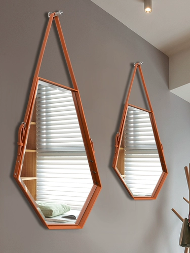 Северная кожаная зеркала в ванной комнате -Связанная на крыльце