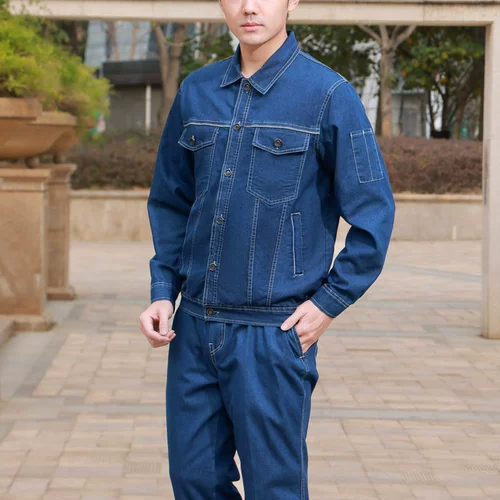 Летний хлопковый джинсовый комплект для работы, износостойкая летняя одежда, рабочая одежда