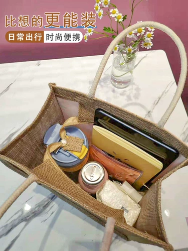 Летний ланч-бокс, барсетка, льняная сумка, японская сумка для ланча, сумка для еды