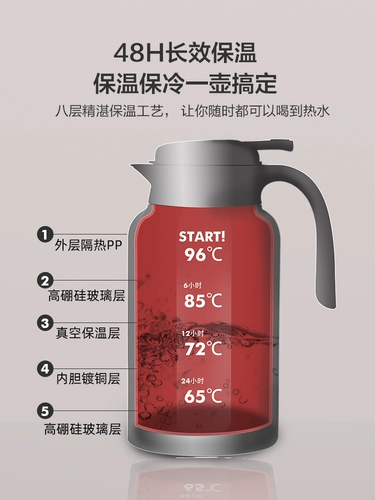 Термос, чайник для домашнего использования, вместительный и большой портативный увлажняющий вкладыш из нержавеющей стали