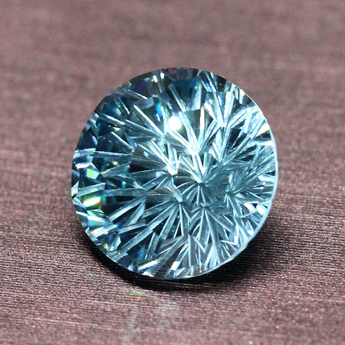 Круглый аквамариновый фейерверк разрезать розовое кольцо, кольцо, голый камень, бразильский кончик ледя