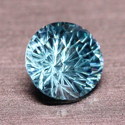 Круглый аквамариновый фейерверк разрезать розовое кольцо, кольцо, голый камень, бразильский кончик ледя