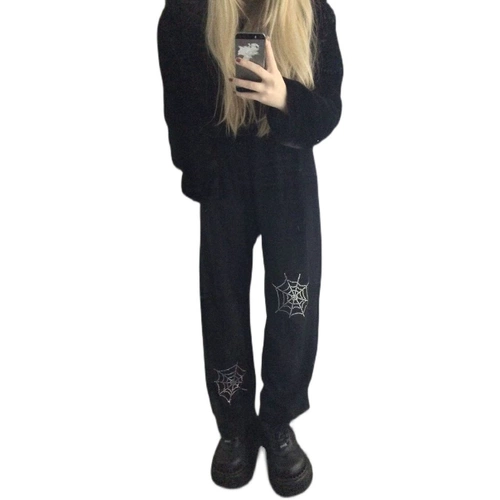 Funckfasssssssss не -мобильный Dark Night Strike Drill Spider Web черные брюки