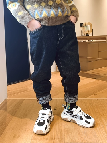 左西 Летняя одежда, джинсы, демисезонные детские штаны, в корейском стиле, увеличенная толщина, подходит для подростков, коллекция 2021, в западном стиле