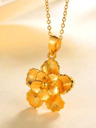 Подвеска, золотое ожерелье, цепочка до ключиц, 3D, в цветочек, подарок на день рождения