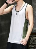 Мужской летний жилет, баскетбольная спортивная шелковая быстросохнущая футболка без рукавов для спортзала