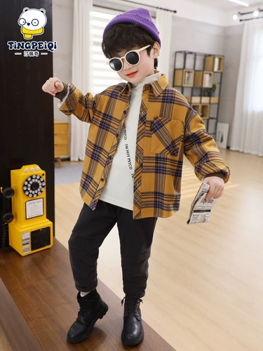 Рубашка для мальчиков, пуховик, детское термобелье, 2020, подходит для подростков, увеличенная толщина, в западном стиле