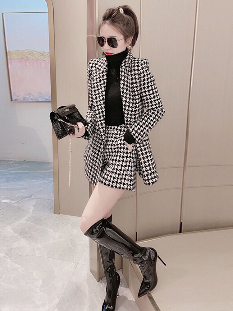 Elite demi-season fashionable set, short coat, 2020
