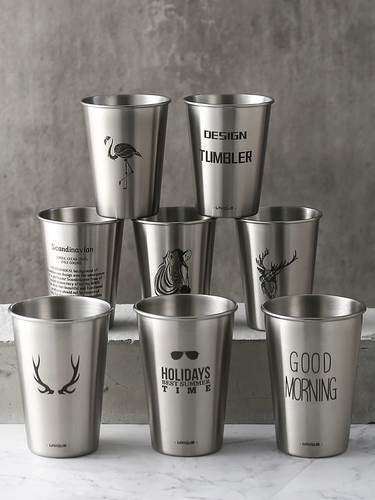 Чайная чашка из нержавеющей стали, стакан для домашнего использования, портативный бокал, нержавеющая сталь AISI 304, защита при падении