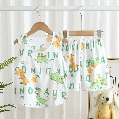 Детская летняя пижама, летний жилет, детский комплект для мальчиков