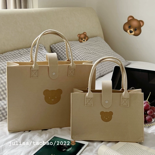 Оригинальная дизайнерская вместительная и большая портативная льняная сумка, с медвежатами