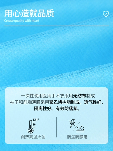 Использование утилизации одежды для медицинской хирургии, сплетенной водонепроницаемой, водонепроницаемой службы асептической изоляции, врачи используют стерильные.