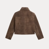 Летняя короткая бархатная куртка, 2025 года, европейский стиль, из натуральной кожи