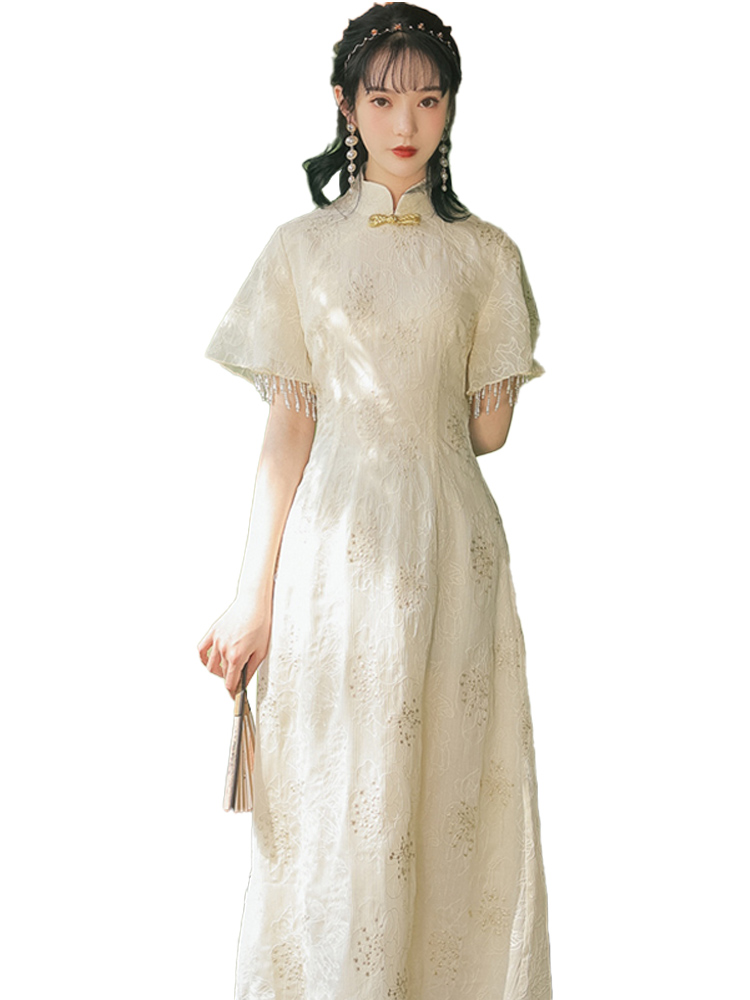 Summer cheongsam, retro dress, light style, 2021 years