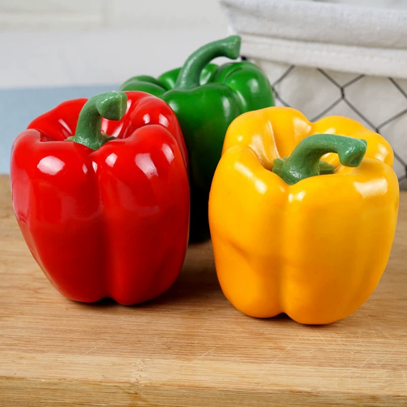 Смоделированный луково-перечный фонарь окрашенный перец миллет перец пластик фальшивый овощной образец шкаф декоративная детская игрушка
