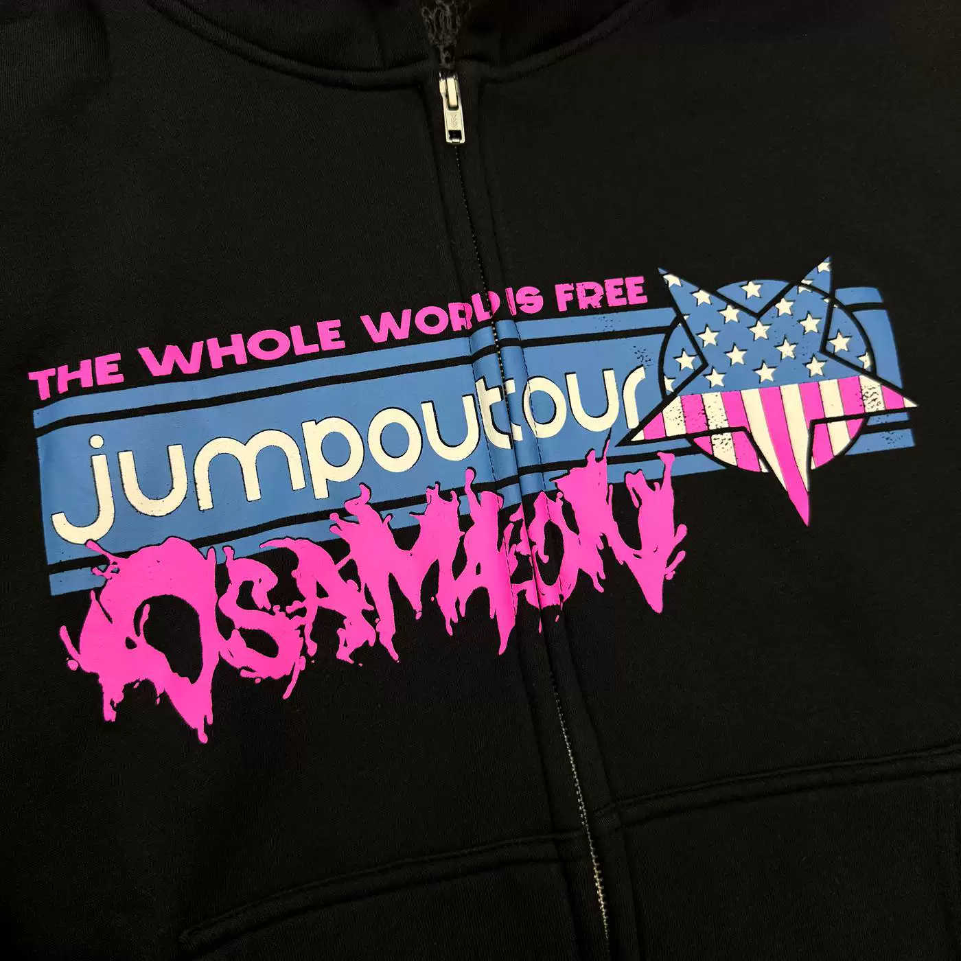 Осaмасон Jumpout Tour Zip худи, куртка-свитшот с ограниченным молнием, толстовка с капюшоном