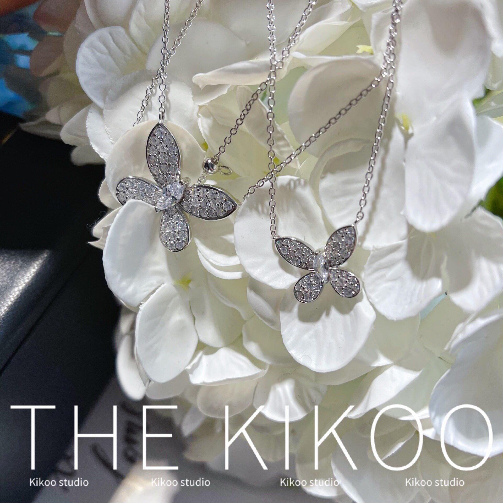 Thekikko Light Luxury 925 посеребренные 18 тыс. Золото фантом бабочка полный алмазов И Менглинг с суммы Уточнить подвески ключица Уточнить