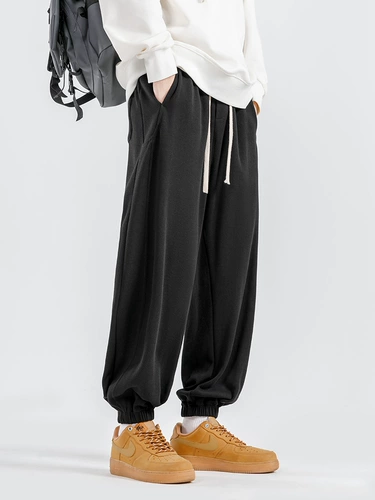 Мужские трикотажные универсальные утепленные штаны для отдыха, свободный крой, в американском стиле