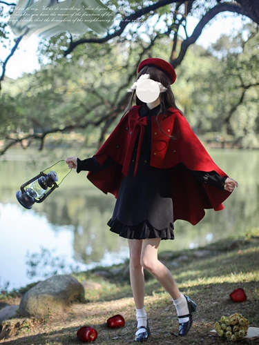 Красная шапочка, оригинальный плащ, комплект, милое платье