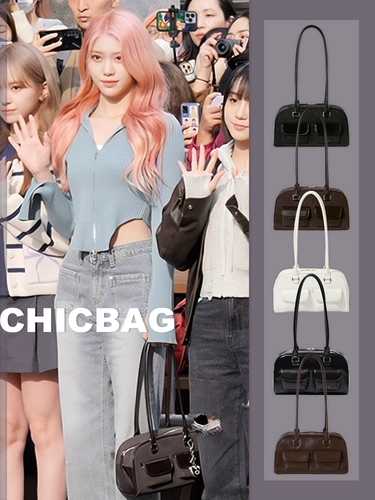 Сюй Юньчэнь та же самая сумка для боулинга нефтяная корейская нишевая бостонская сумка для плеча сумки для подмышки, женщина, модная антиквация