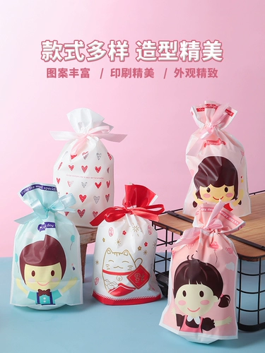 Рождественская упаковка, портативная сумка, со снежинками, на шнурках, подарок на день рождения