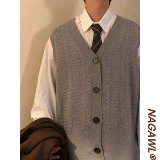 Японский трикотажный кардиган для мальчиков, жилет, свитер, стиль