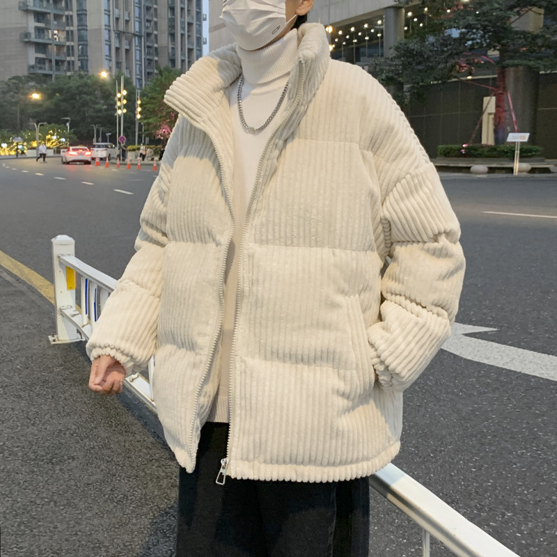 Дизайнерский вельветовый демисезонный модный пуховик