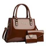 Барсетка, универсальная сумка на одно плечо для отдыха, вместительный и большой комплект, Гонконг, из натуральной кожи, 3 предмета