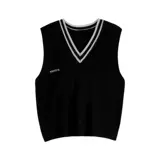 Свитер, осенний комплект, трикотажная рубашка для школьников, жилет, свободный крой