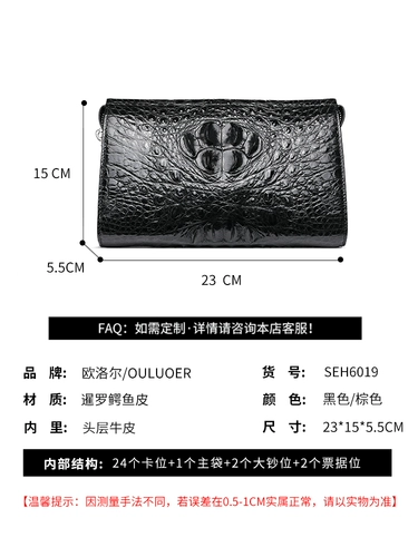 欧洛尔 Мужская вместительная и большая сумка с петлей на руку, длинный бумажник, маленькая сумка клатч, из натуральной кожи