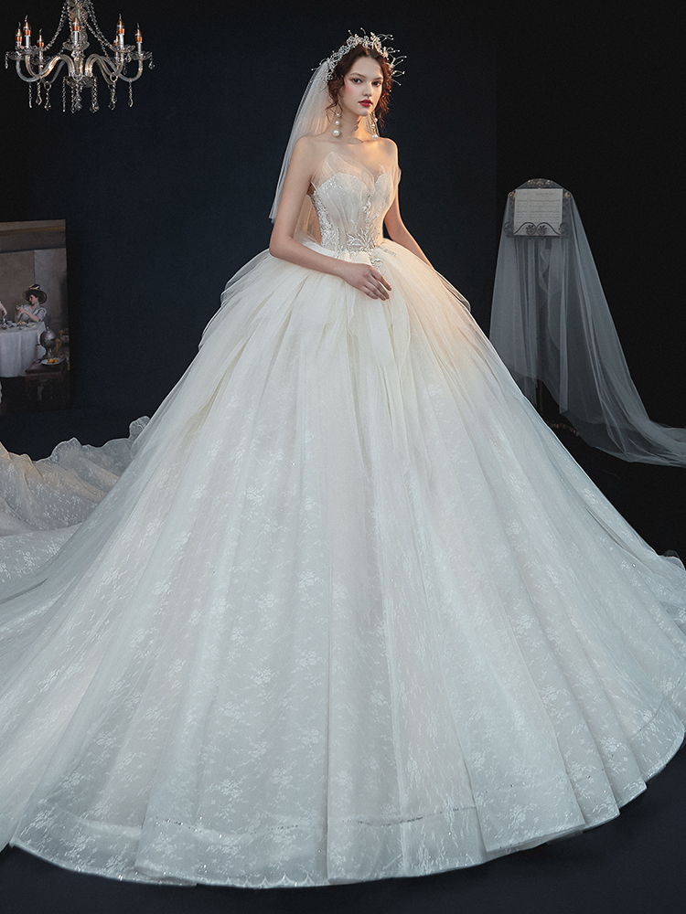 Wedding dress, bra top for bride, 2020, suitable for teen, internet celebrity